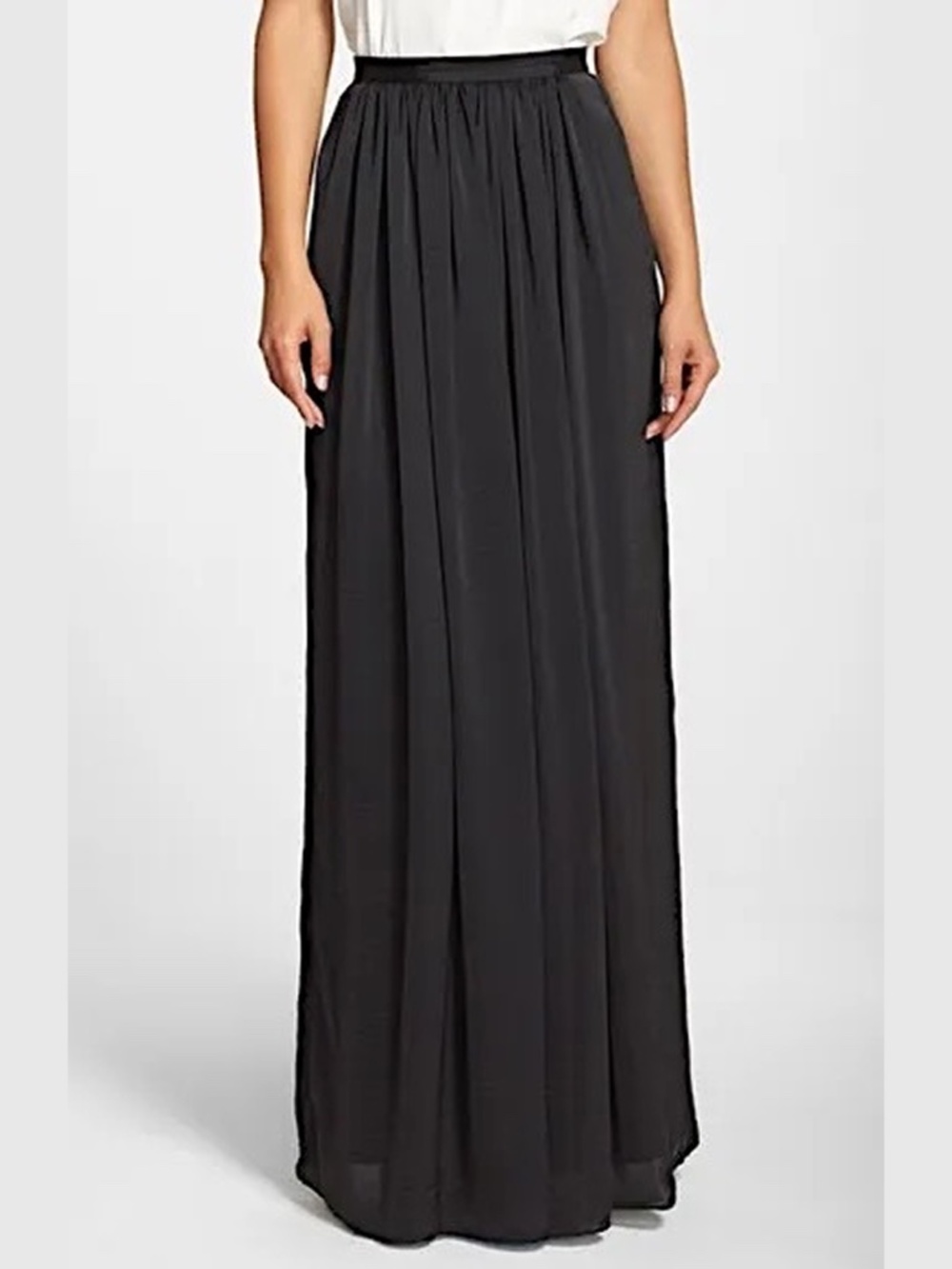 Needle & Thread Pandora Satin Maxi Skirt Black Size 4